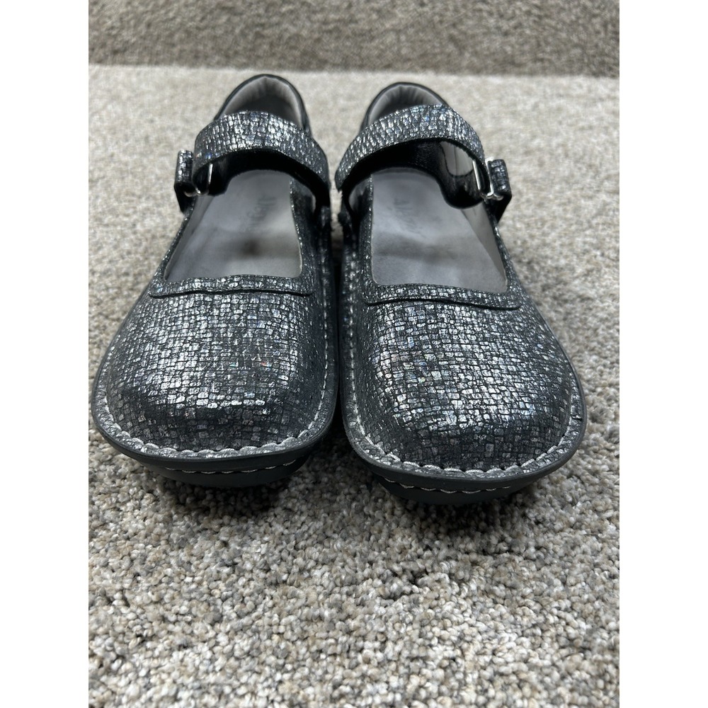 Alegria By PG Lite Women's Size 37 BEL-162 Black Gray Hook & Loop Comfort Shoes - Picture 2 of 11
